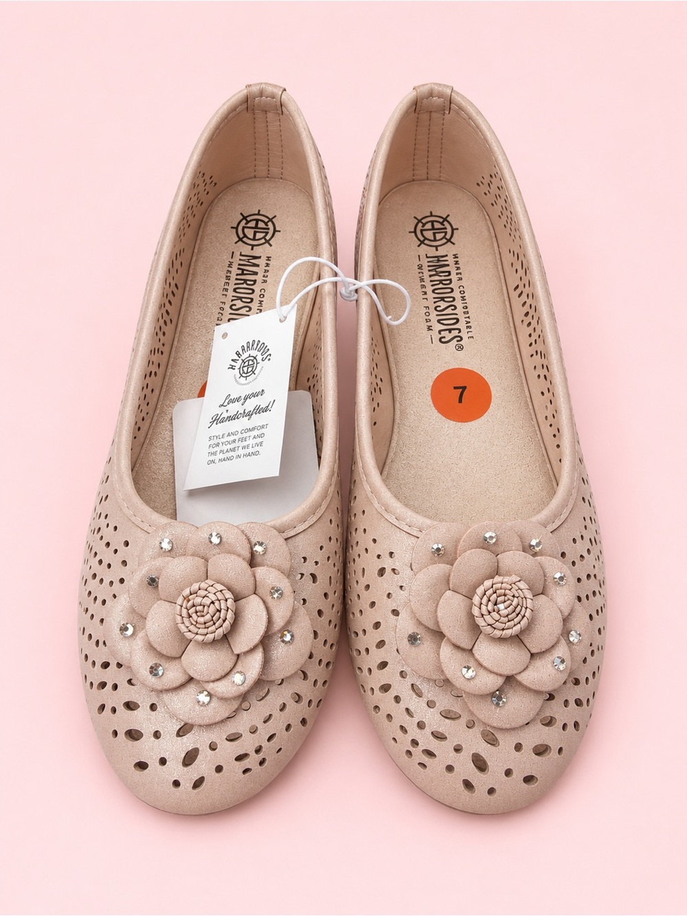 Harborsides Soft Floral Ballet Flats in Blush